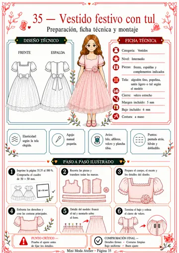 Ficha visual — Vestido festivo con tul