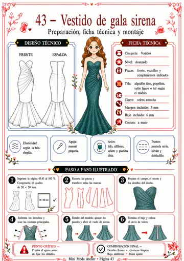 Ficha visual — Vestido de gala sirena