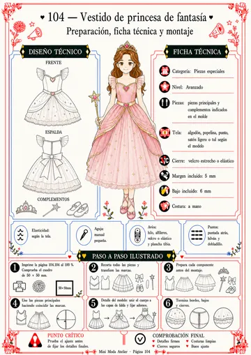 Ficha visual — Vestido de princesa de fantasía