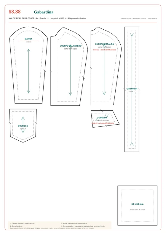 Molde para imprimir: gabardina