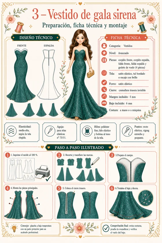 Cómo queda: vestido de gala sirena